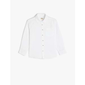 Erkek Çocuk Uzun Kollu Basic Gömlek 5SKB60049TW - KOTON - BEYAZ - 5-6 YAŞ