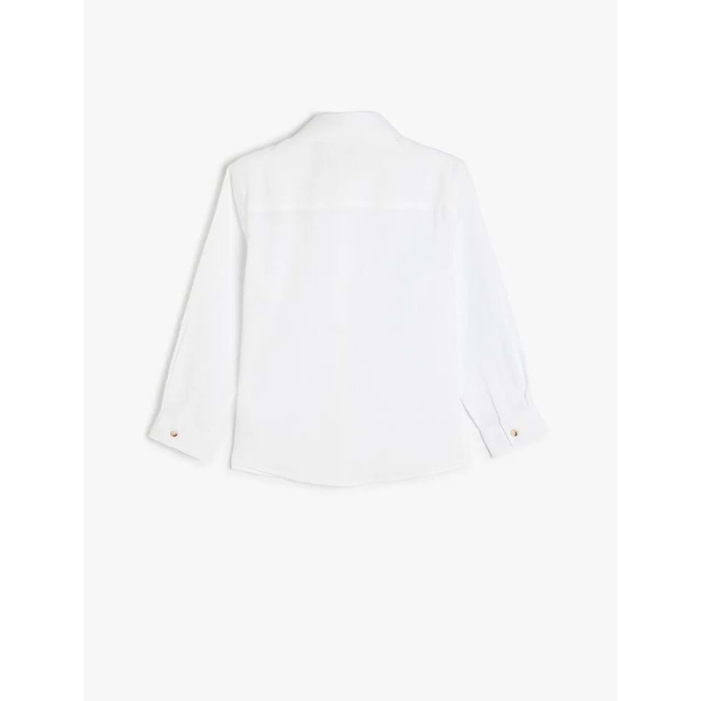 Erkek Çocuk Uzun Kollu Basic Gömlek 5SKB60049TW - KOTON - BEYAZ - 5-6 YAŞ