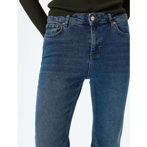 İspanyol Paça Normal Bel Crop Kot Pantolon Dar Kalıp 5SAL40030MD