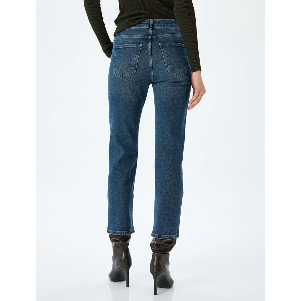 İspanyol Paça Normal Bel Crop Kot Pantolon Dar Kalıp 5SAL40030MD