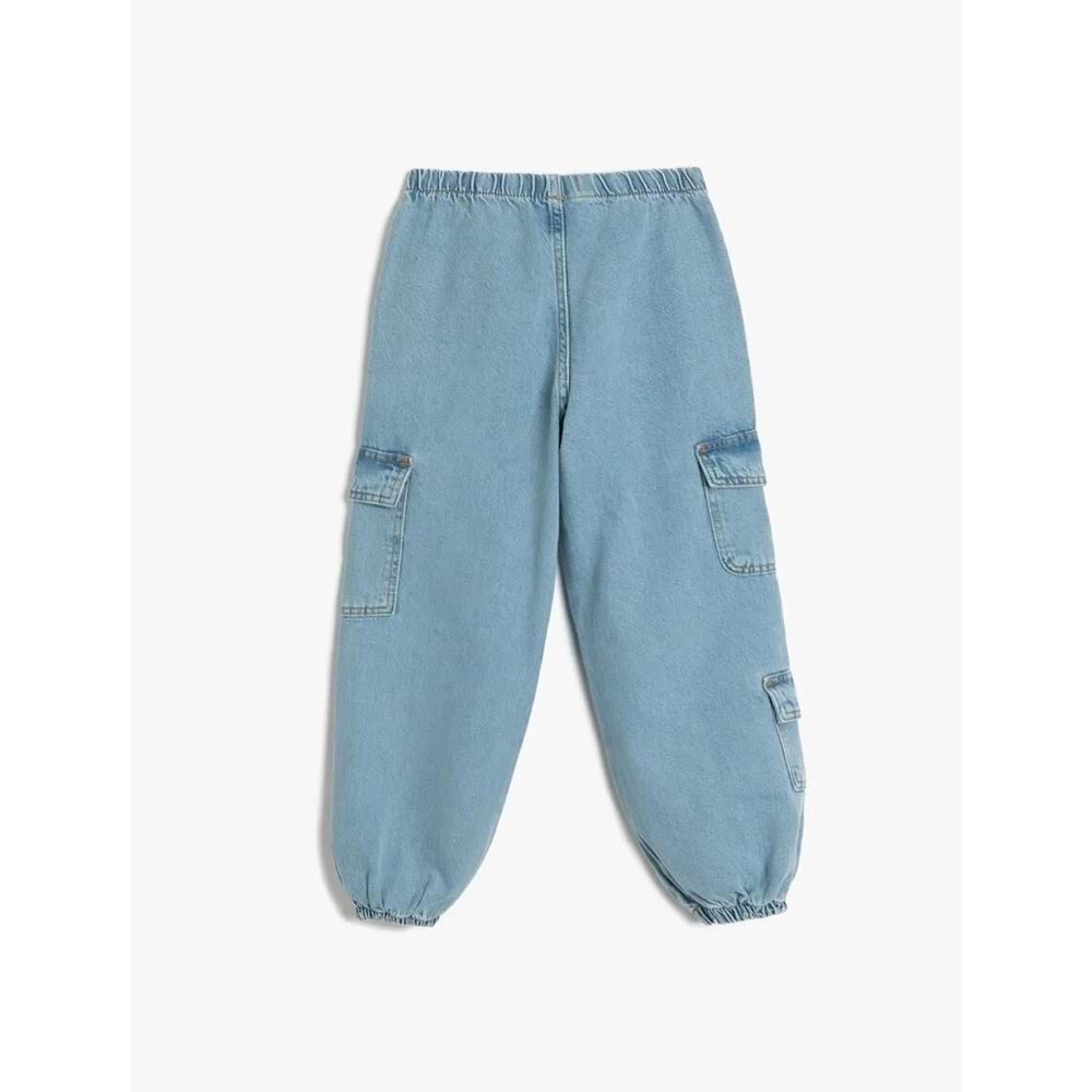 Kız Çocuk Jogger Kot Pantolon 5SKG40023AD - KOTON - AÇIK İNDİGO - 7-8 YAŞ