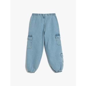 Kız Çocuk Jogger Kot Pantolon 5SKG40023AD - KOTON - AÇIK İNDİGO - 7-8 YAŞ