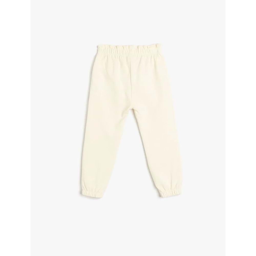 Kız Bebek Jogger Eşofman Altı Kedi Baskılı Beli Bağcıklı 5SMG40029AK - KOTON - BEJ - 4-5 YAŞ