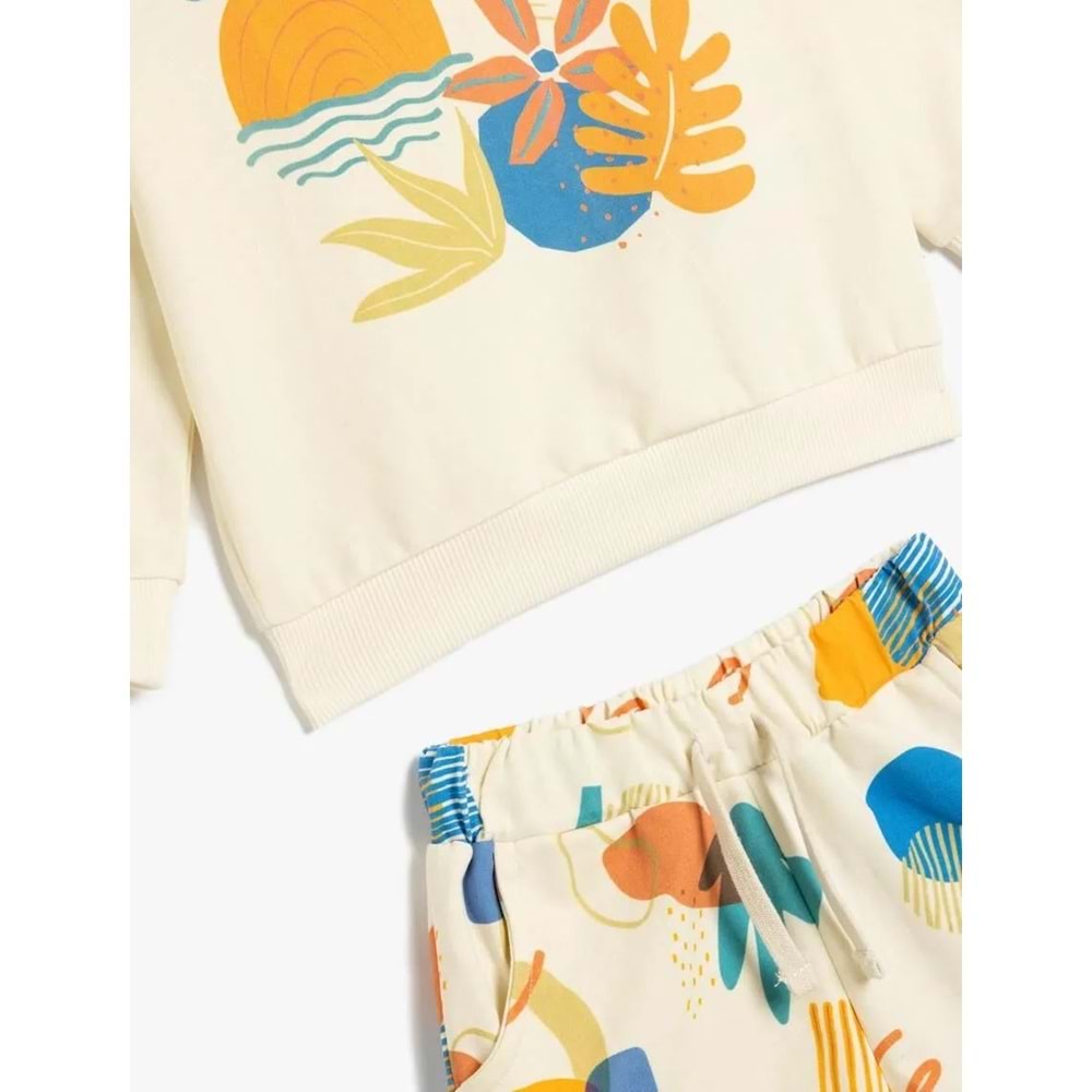 Erkek Bebek Şortlu Takım 5SMB10002TK - KOTON - BEJ - 3-4 YAŞ