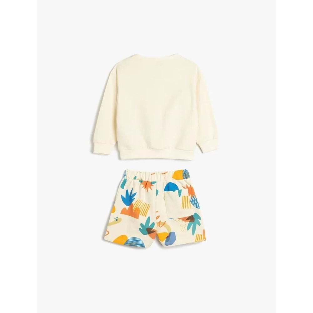 Erkek Bebek Şortlu Takım 5SMB10002TK - KOTON - BEJ - 3-4 YAŞ