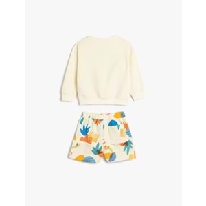 Erkek Bebek Şortlu Takım 5SMB10002TK - KOTON - BEJ - 3-4 YAŞ