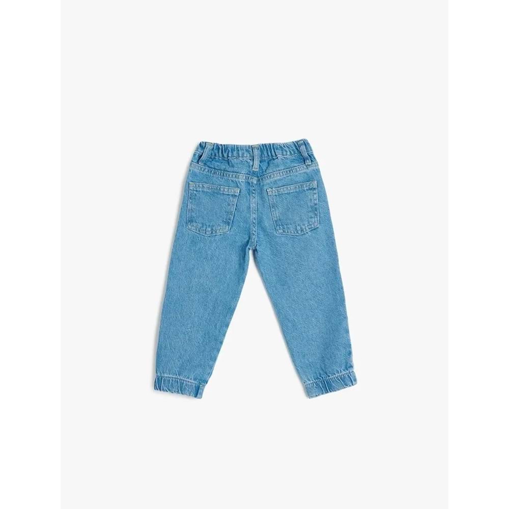 Kız Bebek Jogger Pantolon Şerit Detaylı Pamuklu 5SMG40010AD - KOTON - AÇIK İNDİGO - 12-18 AY