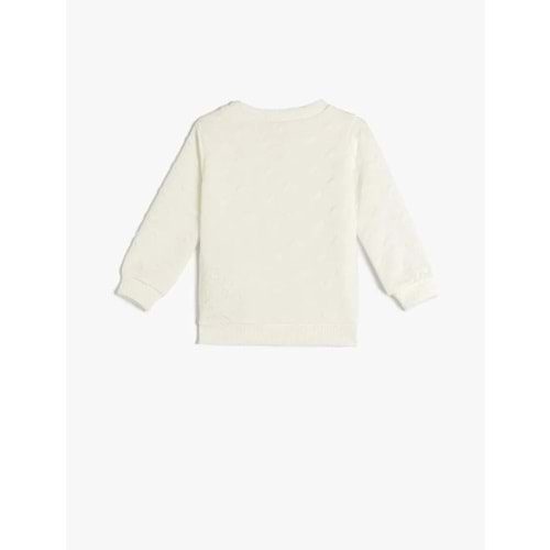 Kız Bebek Basic Sweatshirt Kalp Detaylı Dokulu 5SMG10059AK