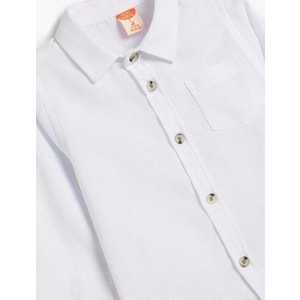 Erkek Bebek Basic Gömlek Düğmeli Pamuklu 5SMB60044TW - KOTON - BEYAZ - 3-4 YAŞ