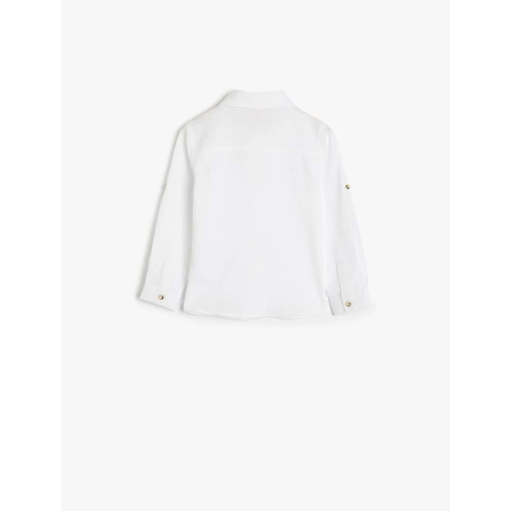 Erkek Bebek Basic Gömlek Uzun Kollu Düğmeli Pamuklu 5SMB60042TW