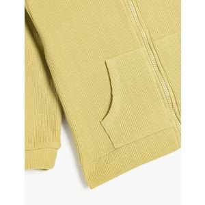 Erkek Bebek Pamuklu Kanguru Cepli Sweatshirt 5SMB10025TK - KOTON - HAKİ - 4-5 YAŞ