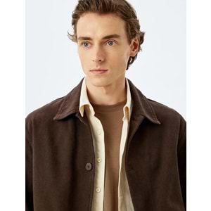 Düğmeli Kanvas Kumaş Pamuklu Gömlek Ceket 5SAM50002HW