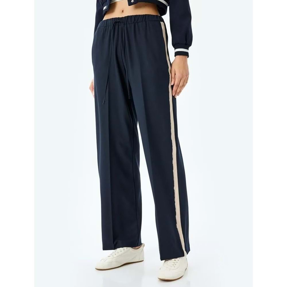 Yanları Şerit Detaylı Düz Paça Eşofman Pantolon 5SAK40246PW