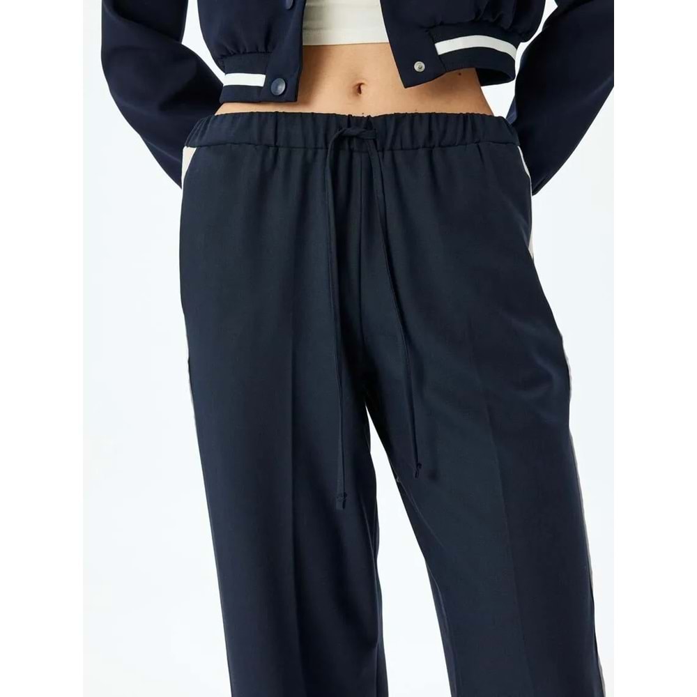 Yanları Şerit Detaylı Düz Paça Eşofman Pantolon 5SAK40246PW