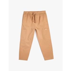 Erkek Bebek Pamuklu Beli Lastikli Cep Detaylı Pantolon 5SMB40026TW - KOTON - PEMBE - 24-36 AY