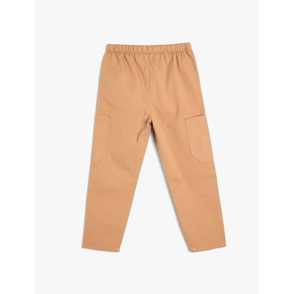 Erkek Bebek Pamuklu Beli Lastikli Cep Detaylı Pantolon 5SMB40026TW - KOTON - PEMBE - 24-36 AY