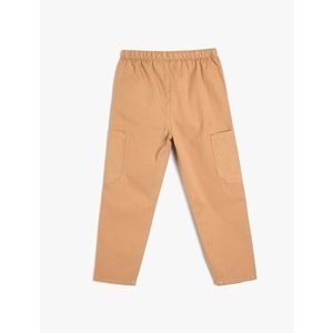 Erkek Bebek Pamuklu Beli Lastikli Cep Detaylı Pantolon 5SMB40026TW - KOTON - PEMBE - 24-36 AY