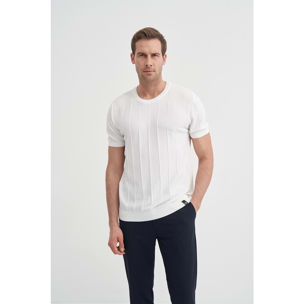 CAZ 3017 BIS YK TRİKO T-SHIRT - CAZADOR - EKRU - XL