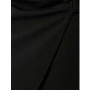 Midi Boy Asimetrik Kruvaze Etek 5SAK10037EK - KOTON - SİYAH - S