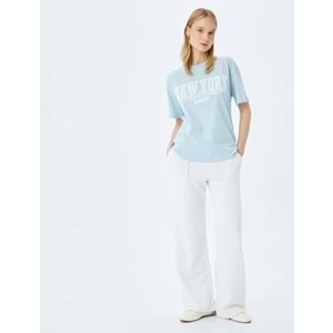 Kolej Baskılı Bisiklet Yaka Tişört 5SAL10169IK