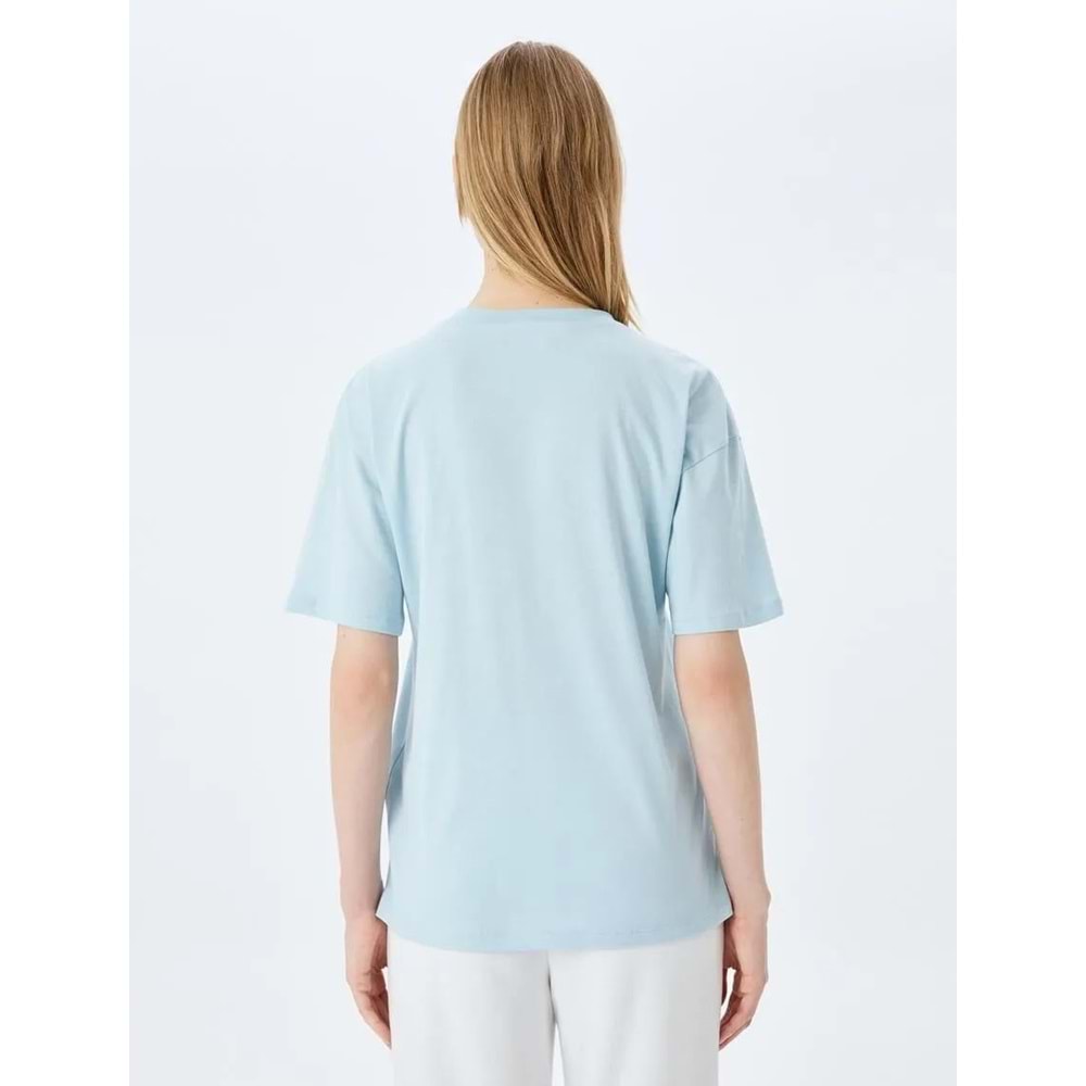 Kolej Baskılı Bisiklet Yaka Tişört 5SAL10169IK