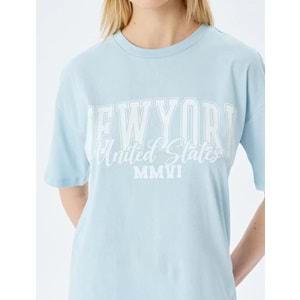 Kolej Baskılı Bisiklet Yaka Tişört 5SAL10169IK