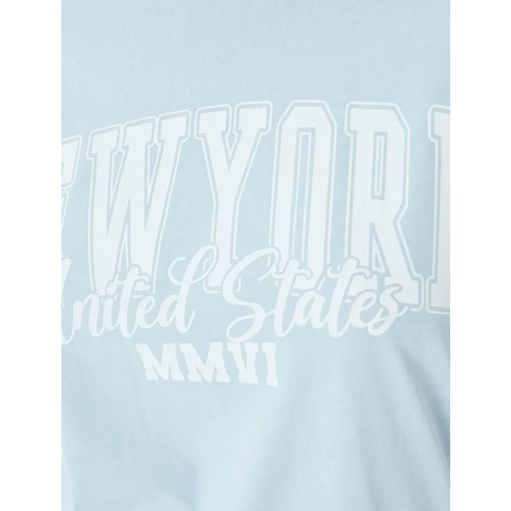 Kolej Baskılı Bisiklet Yaka Tişört 5SAL10169IK