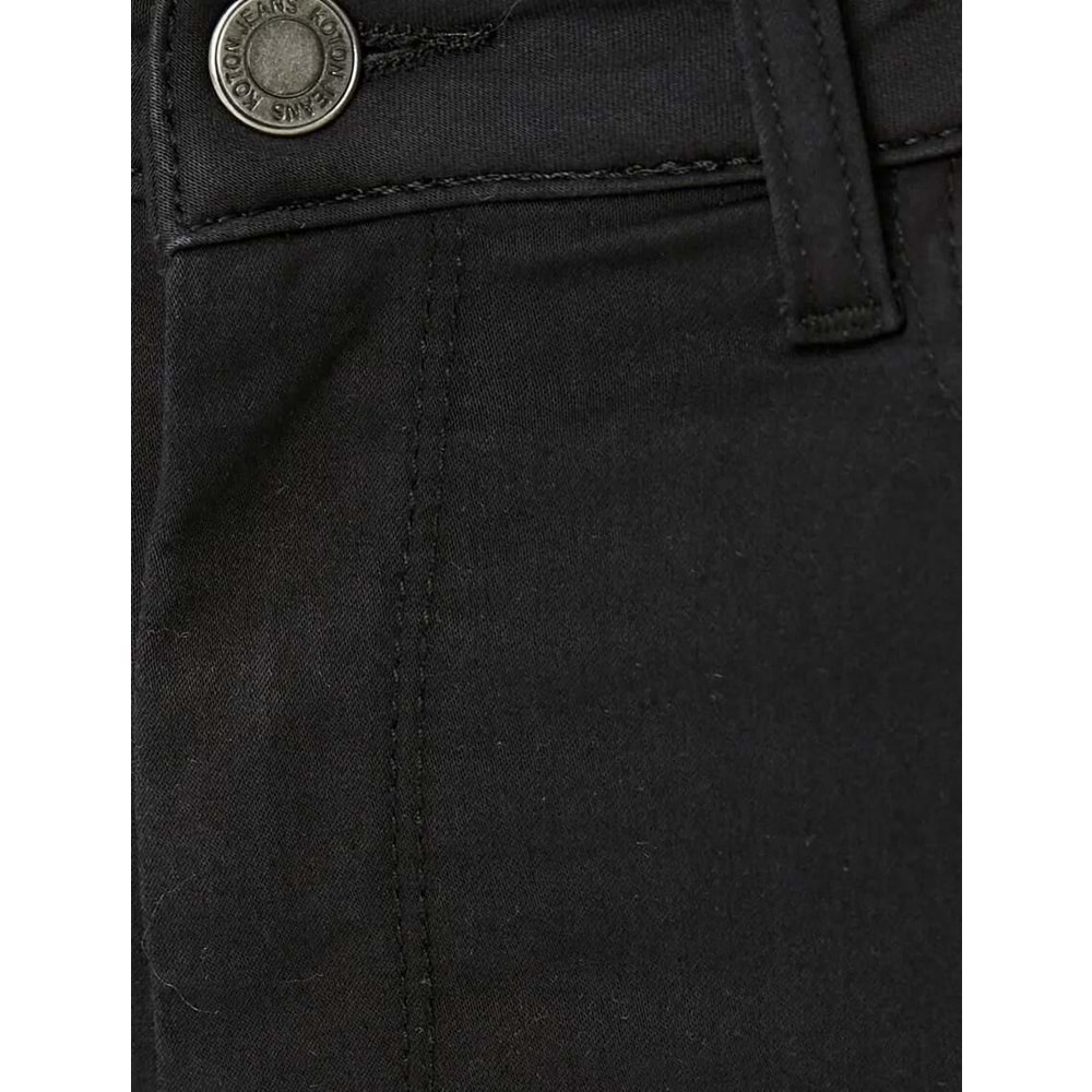 Yüksek Bel Skinny Fit Dar Paça Düğmeli Kot Pantolon 5SAL40002MW