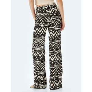 Bürümcük Regular Fit Desenli Pantolon 5SAL40041IK - KOTON - SİYAH - XS