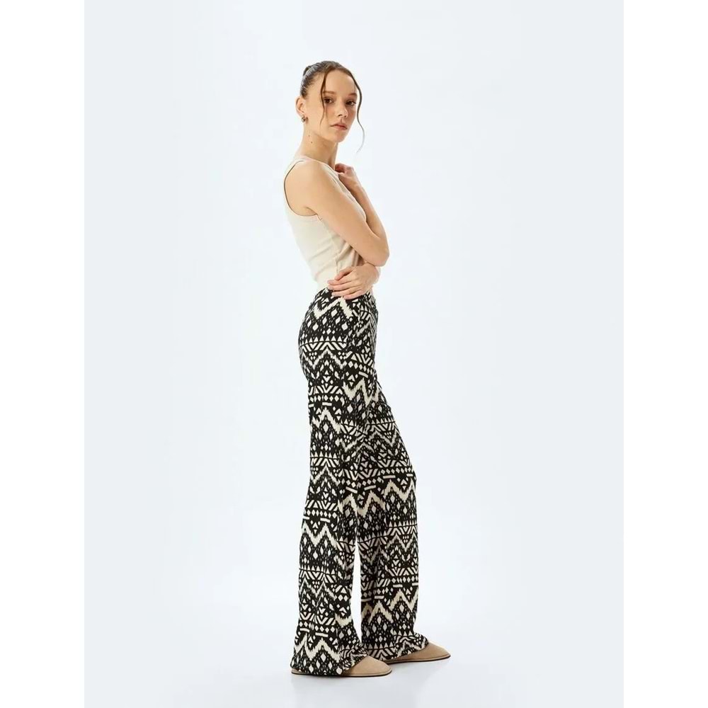 Bürümcük Regular Fit Desenli Pantolon 5SAL40041IK - KOTON - SİYAH - XS