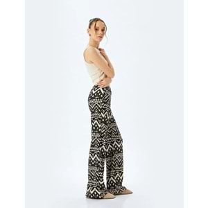 Bürümcük Regular Fit Desenli Pantolon 5SAL40041IK - KOTON - SİYAH - XS