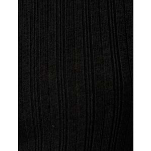 Uzun Kollu Bisiklet Yaka Bluz 5WAK80025PK - KOTON - SİYAH - S
