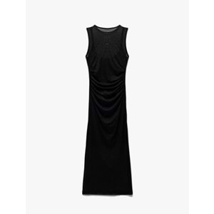 Midi Tül Bodycon Elbise 5SAK80025FK - KOTON - SİYAH - S