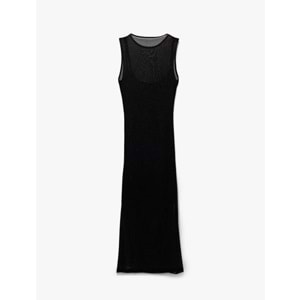 Midi Tül Bodycon Elbise 5SAK80025FK - KOTON - SİYAH - S