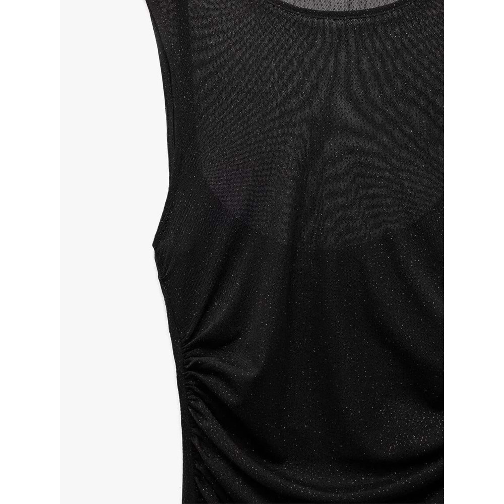 Midi Tül Bodycon Elbise 5SAK80025FK - KOTON - SİYAH - S