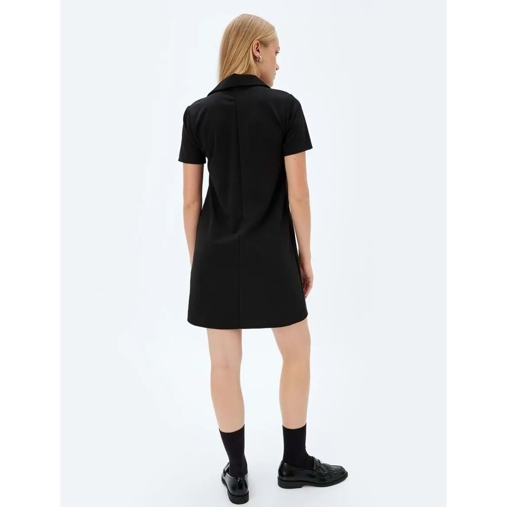 Polo Yaka Elbise 5SAK80042EK - KOTON - SİYAH - S