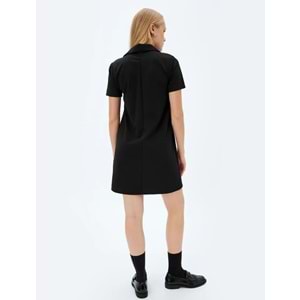 Polo Yaka Elbise 5SAK80042EK - KOTON - SİYAH - S