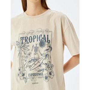 Bisiklet Yaka Oversize Tişört 5SAL10076IK