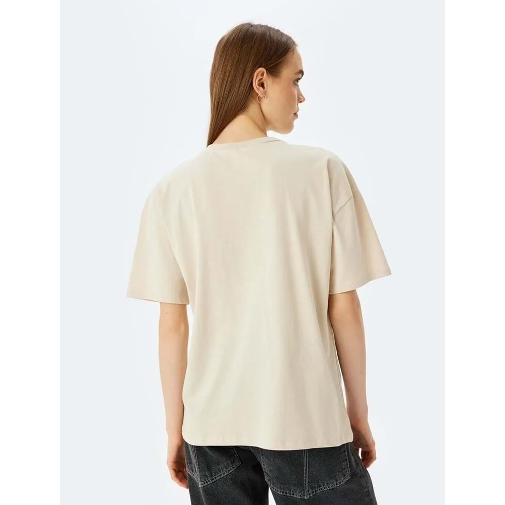 Bisiklet Yaka Oversize Tişört 5SAL10076IK