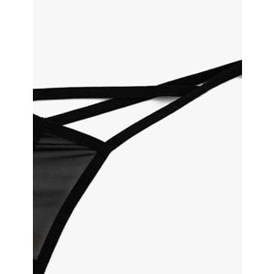 Transparan Tül String Külot 5SLK30028MK - KOTON - SİYAH - M