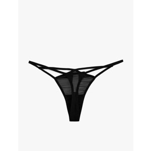 Transparan Tül String Külot 5SLK30028MK - KOTON - SİYAH - S