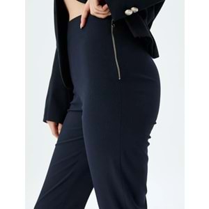 Yüksek Bel Cigarette Pantolon 5SAK40006UW - KOTON - LACİVERT - 40