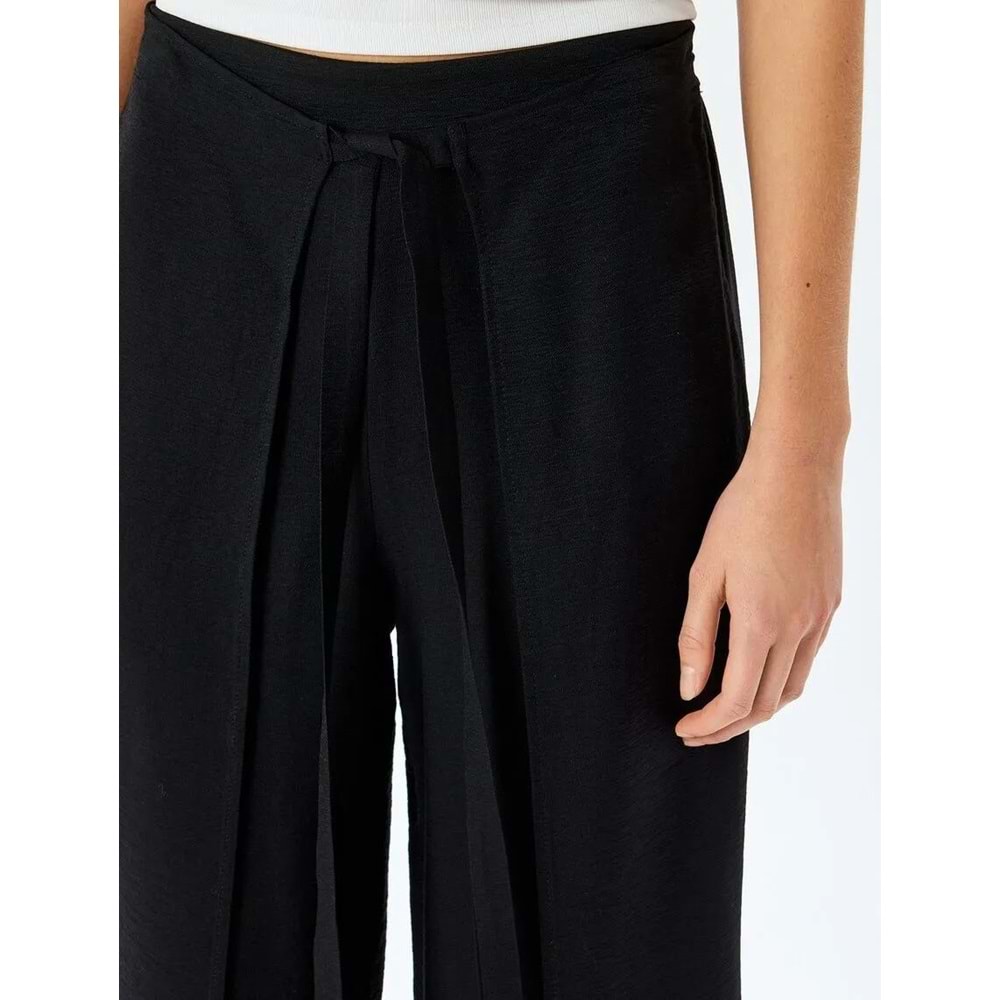 Bol Paça Viskon Pantolon 5SAK40093UW - KOTON - SİYAH - 38
