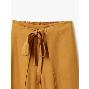 Bol Paça Viskon Pantolon 5SAK40093UW - KOTON - KAHVERENGİ - 38