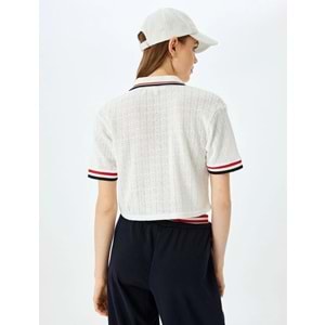Polo Yaka Kısa Kollu Tişört 5SAL10046IK - KOTON - EKRU - M