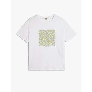 Kısa Kollu Baskılı Simli Baskılı Tişört 5SAK50114EK