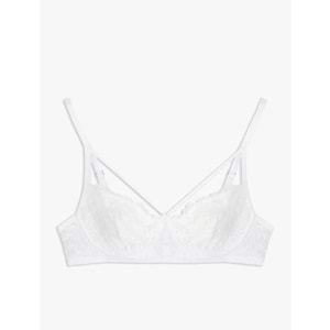 Çapraz Askı Detaylı Dantelli Balenli Sütyen 5SLK10008MK - KOTON - BEYAZ - 85B