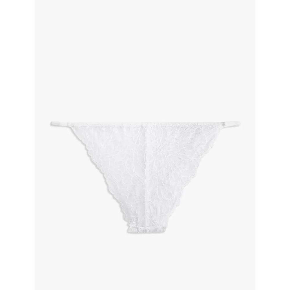 Yanları İpli Dantelli Brazilian Külot 5SLK30053MK - KOTON - BEYAZ - M