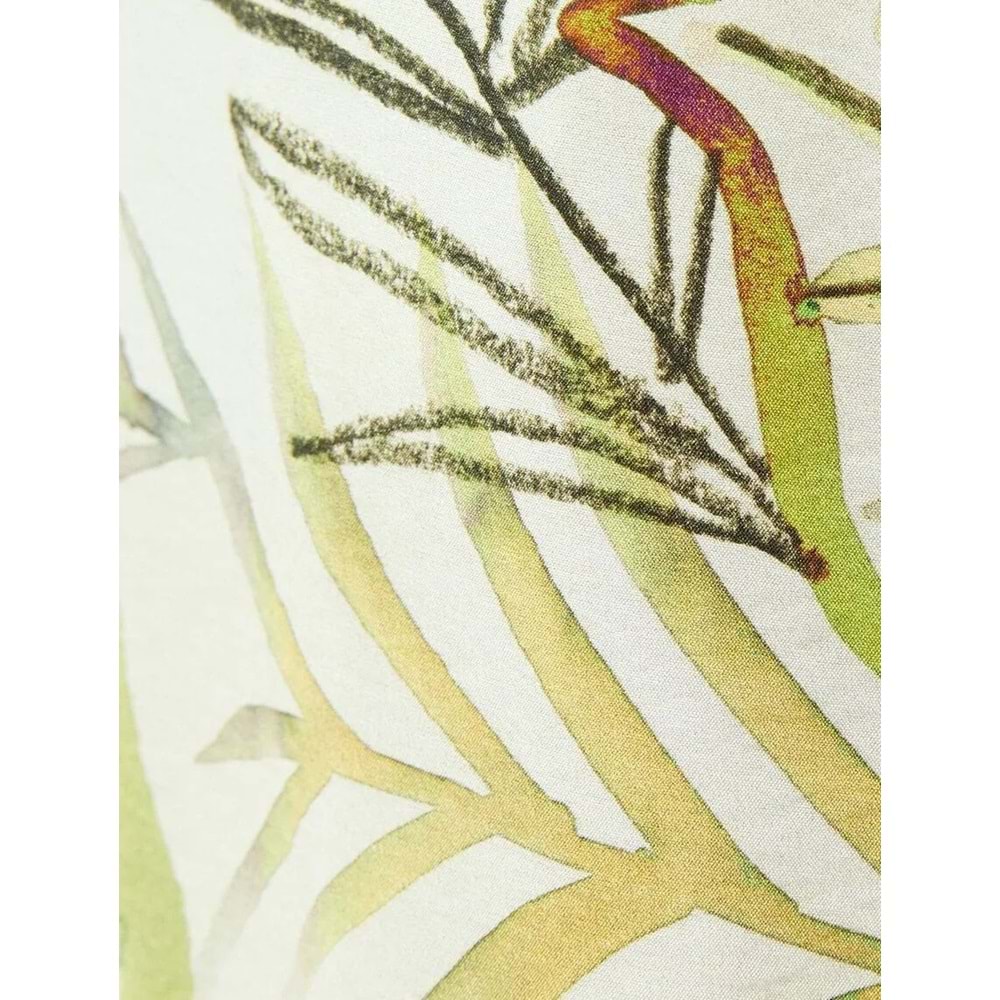 Floral Desenli Cepli Geniş Paça Viskon Pantolon 5SAK40089UW - KOTON - YEŞİL - 38