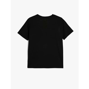 Bisiklet Yaka Kısa Kollu Metalik Baskılı Tişört 5SAK50116EK